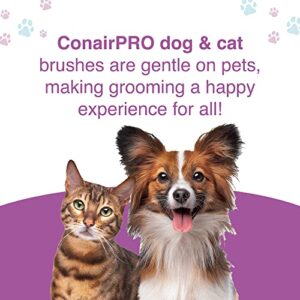 CONAIRPRO Dog & Cat Dog Brush for Shedding, Small Slicker Brush with Reinforced Metal Tips, Ideal for Smaller Breeds