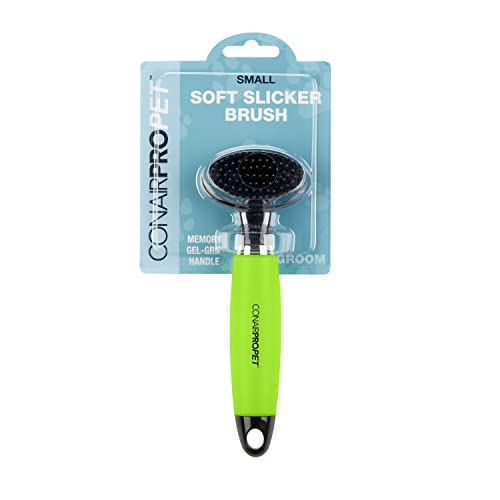 CONAIRPRO Dog & Cat Dog Brush for Shedding, Small Slicker Brush with Reinforced Metal Tips, Ideal for Smaller Breeds