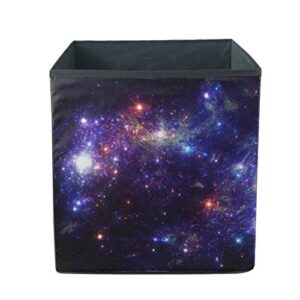 afpanqz starry galaxy decorative storage bins basket, 13"x13"x13" large laundry room storage, fabric storage baskets for closet shelves, foldable storage bin organizer shelf nursery office