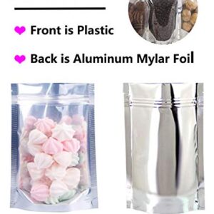 7.1x10.2" Candy Bags, 100PCS Stand Up Aluminum Foil Bags,Smell Proof Bags,Reclosable Airtight Foil Bags,Reusable Food Pouches Bags with Zip Lock,Sealable Treat Bags for Snacks Beans Coffee Dry Fruit