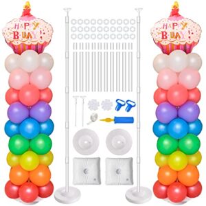 heymate balloon column stand set of 2-65 inch balloon stand for baby shower, birthday party, wedding, graduation, christmas decorations