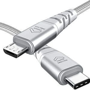 USB C to Micro USB Cable, Ancable 1-Feet Micro USB to USB Type C Cord Support Charge & 480Mbps Sync Data Compatible with MacBook, iMac Pro, Galaxy S8, S9, S10, Lenovo Yoga