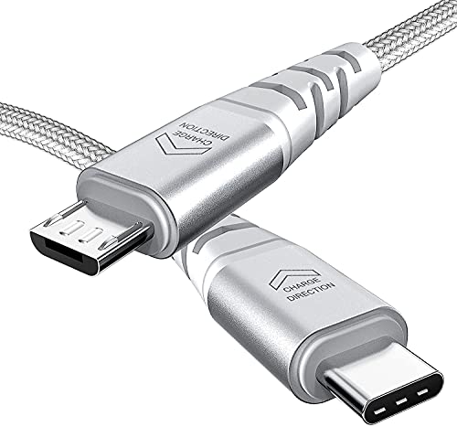 USB C to Micro USB Cable, Ancable 1-Feet Micro USB to USB Type C Cord Support Charge & 480Mbps Sync Data Compatible with MacBook, iMac Pro, Galaxy S8, S9, S10, Lenovo Yoga