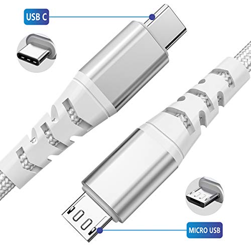 USB C to Micro USB Cable, Ancable 1-Feet Micro USB to USB Type C Cord Support Charge & 480Mbps Sync Data Compatible with MacBook, iMac Pro, Galaxy S8, S9, S10, Lenovo Yoga