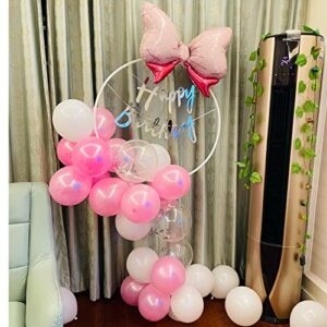 Sunormi Balloon Column with Round Circle Arch Stand Bases and Balloon Garlands Decorating Strip Tape Kits for Birthday Wedding Baby Shower Party Decorations