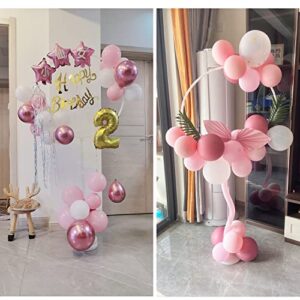 Sunormi Balloon Column with Round Circle Arch Stand Bases and Balloon Garlands Decorating Strip Tape Kits for Birthday Wedding Baby Shower Party Decorations