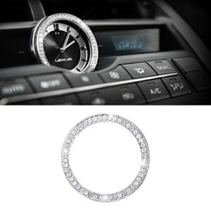carfib car interior bling accessories for lexus nx nx200 nx300 f sport awd fwd clock ring time decals stickers covers cap parts decoration trim men women zinc alloy crystal sparkly cute silver
