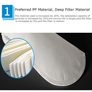 4 Inch Ring Polypropylene Felt Filter Bag 5 Micron 4" x 14" Liquid Aquarium Filter Socks Size 4 - Pack of 2 (4" x 14", 5 Micron)