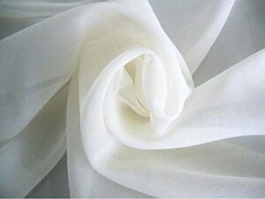 120" wide (10ft wide) sheer voile chiffon fabric - perfect for draping panels and masking for weddings & events - ivory by the yard (1 yard)