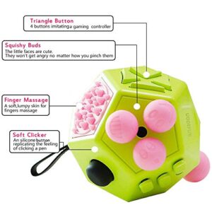 UOOEFUN Fidget Cube Toy,Autism Toy,Relief Stress Cube Toy,Sensory Toy, Anxiety Toy for Childens and Adults with Improve Attention and Relieve Stress (Green / A3)