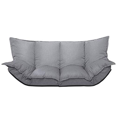 Jerry & Maggie - Lazy Sofa Cute Futons Sets Comfortable Adjustable Sofa TV Floor Couch Folding Sleeping Sofa Bed Entertainment | UTRA Grey