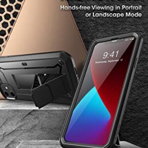 SupCase Unicorn Beetle Pro Series Case for iPhone 12 /12 Pro (2020 Release) 6.1 Inch, Built-in Screen Protector Full-Body Rugged Holster Case (Black)