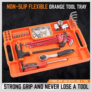 HORUSDY Medium Non-Slip Flexible Tool Tray | Tool Organizer | Tool Storage | Tool Holder | Tool Mats | Small Magnets Tray| Grip Mat Tool Mat | of Christmas Day Tools for Men