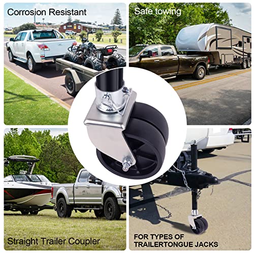 YEOPGYEON Trailer Jack Wheel with Pin - 6" Dual Wheel Jack Caster Wheel Capacity 2000lbs fits Any Jack Better Soft Ground Roll Trailer Parts