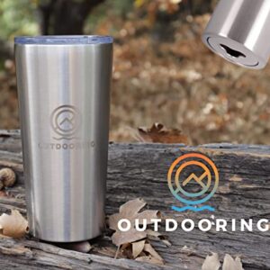 Outdooring Adventure Twenty Stainless Steel Travel Mug 20 oz Vacuum Insulated Travel Mug with Convenient Built-In Bottle Opener