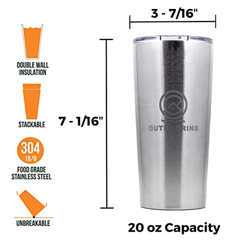 Outdooring Adventure Twenty Stainless Steel Travel Mug 20 oz Vacuum Insulated Travel Mug with Convenient Built-In Bottle Opener