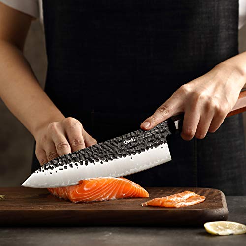 Gyuto Chef’s Knife, 8 inch Japanese Chef Knife 3 layers 9CR18MOV Clad Steel Japanese Kitchen Knife, Alloy Steel Sushi Knife for Kitchen/Restaurant, Octagonal Handle, Gift Box (Chefs Knife)