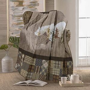 donna sharp throw blanket - chimera bear lodge decorative throw blanket with bear and watercolor trees pattern
