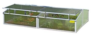 exaco 20443 jumbo cold frame herbal & plant garden protector 21.5 sq ft, clear