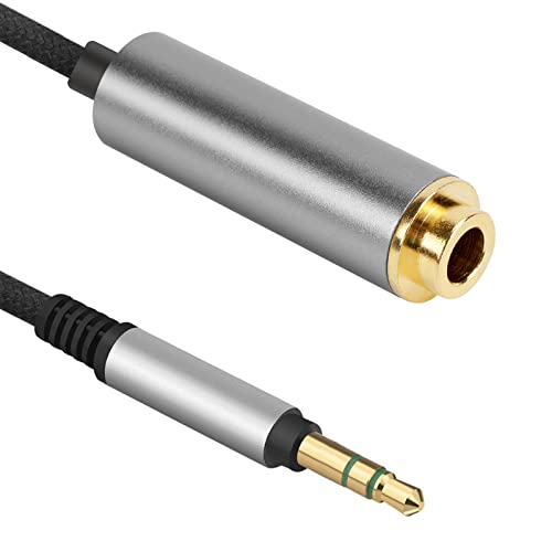 GEEKRIA Apollo 3.5mm Stereo Male to 4.4mm Balanced Female Adapter Cord / 5 Cores Conversion Audio Cable, Aluminum Alloy Casing, PP Yarn-Braided Upgrade Cable (5.5 Inches)