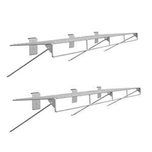 crownwall universal slatwall steel wire shelf with rail, 2-pack (48-in x 12-in)
