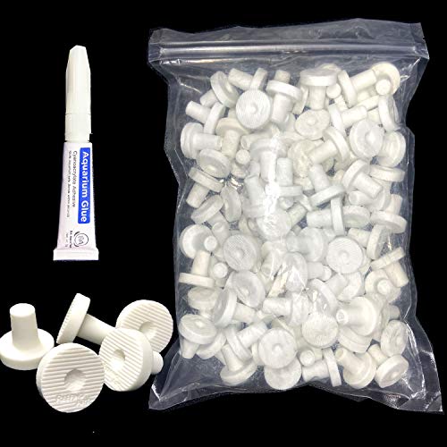 Reefing Art Ceramic Coral Frag Plugs 100 Pack Free Aquarium Glue for SPS LPS Tile (100 Plugs)