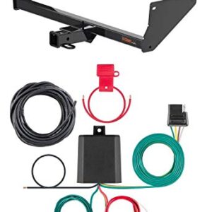 Curt 13416 56434 Class 3 Trailer Hitch 2in Receiver with 4-Pin Custom Wiring Harness Bundle