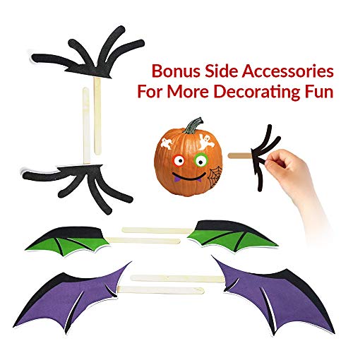 Kayco Outlet Pumpkin Decorating Kit Stickers – 110 Piece Halloween Funny Foam Face Decorating Kits