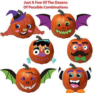 Kayco Outlet Pumpkin Decorating Kit Stickers – 110 Piece Halloween Funny Foam Face Decorating Kits