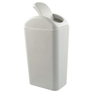 hespama slim trash can, 14l gray garbage bin with swing lid for narrow space