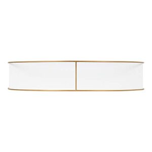 Kate and Laurel Delmar Modern Wall Shelf, 26 x 21, White and Gold, Glamorous Geometric Wall Decor