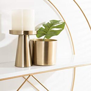 Kate and Laurel Delmar Modern Wall Shelf, 26 x 21, White and Gold, Glamorous Geometric Wall Decor