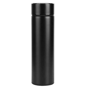 Oumefar Water Bottle, Travel Mugs, Smart Vacuum Flask Thermos Water Bottle with LED Digital Touch Screen, Thermos Cup Vacuum Flask 500ml Stainless Steel for Drinks (Matte black temperature cover)