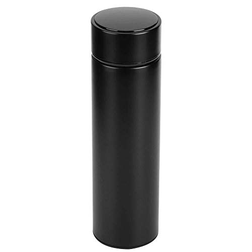 Oumefar Water Bottle, Travel Mugs, Smart Vacuum Flask Thermos Water Bottle with LED Digital Touch Screen, Thermos Cup Vacuum Flask 500ml Stainless Steel for Drinks (Matte black temperature cover)