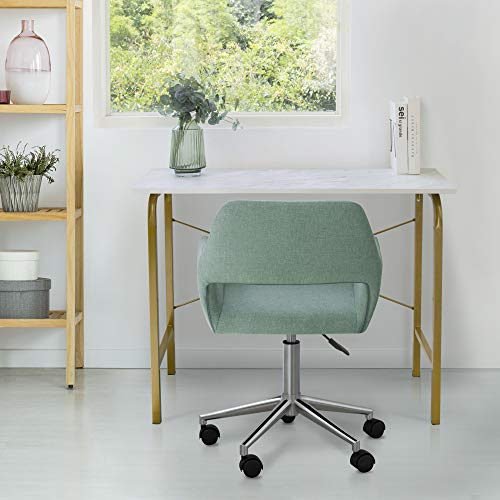 Teamson Home Margo Desk Table, Brass/White