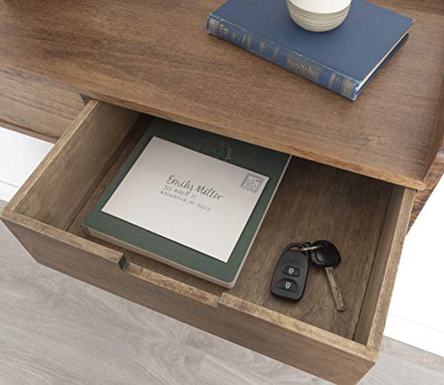 Kate and Laurel Kitt Modern Floating Shelf with Drawers, 28 x 12 x 6.5 inches, Rustic Brown, Chic Floating Storage Console Table or Desk for Wall