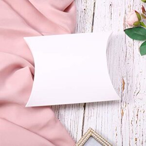 Airssory 50 Pcs 6.5x5.1x1.7 Inches Blank White Paper Pillow Candy Gift Boxes for Wedding Favors Baby Shower Birthday Party Supplies