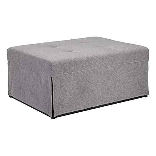 FIRST HILL FHW Folding Ottoman Sleeper Leisure Bed, 4 in 1 Multi-Function Adjustable Ottoman Bench Guest Sofa Chair Sofa Bed, Upscale Grey