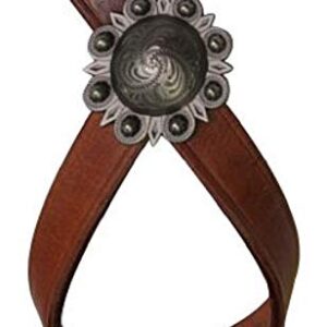 Showman Leather Tie Down Keeper with Concho (Light Oil)