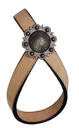 Showman Leather Tie Down Keeper with Concho (Light Oil)