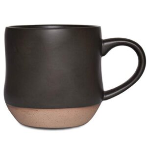 bosmarlin large stoneware speckled coffee mug, big ceramic tea cup, 17 oz, dishwasher and microwave safe, 1 pcs (black, 1)