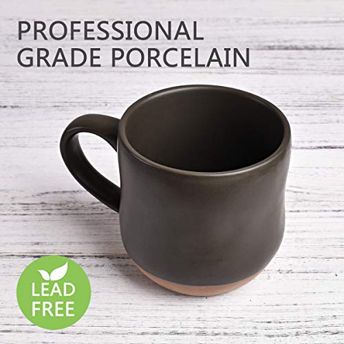 Bosmarlin Large Stoneware Speckled Coffee Mug, Big Ceramic Tea Cup, 17 Oz, Dishwasher and Microwave Safe, 1 PCS (Black, 1)