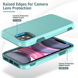 LEGFES [5 in 1] Pioneer Designed for iPhone 11 Cases - with 2 Pack [Tempered Glass Screen Protector]+2 Pack [Camera Lens Protector] - [Military Grade Protection] Sturdy Double - Layer Protective case