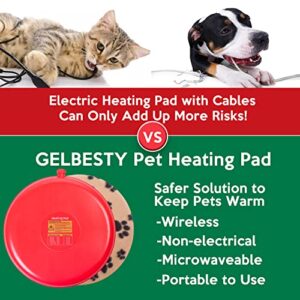 Pet Heating Pad Microwave, Newborn Kitten Puppy Pet Snuggle Warming Safe Outdoor Bed Warmer, Gel Reusable Heat Pad Disc for Animals, Waterproof Heating Disk for Dog, Cat, Rabbit and Guinea Pig, Gifts