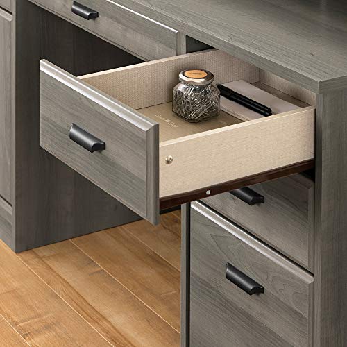 South Shore Versa Computer Office Desk with Power Bar, Gray Maple