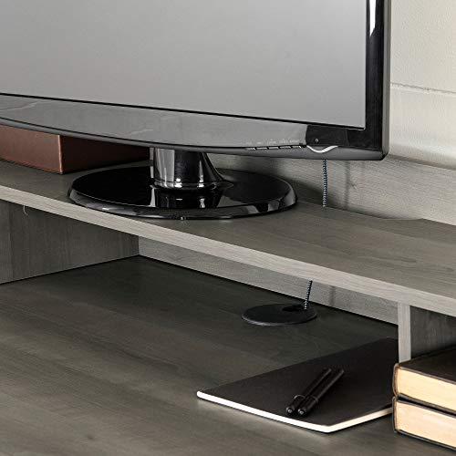 South Shore Versa Computer Office Desk with Power Bar, Gray Maple