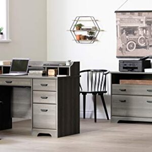 South Shore Versa Computer Office Desk with Power Bar, Gray Maple