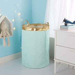 Urban Shop Metallic Trim Tall Storage or Laundry Basket, Mint