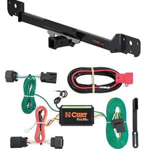 Curt 13295 56209 Class 3 Trailer Hitch 2-Inch Receiver with 4-Way Flat Custom Wiring Harness Bundle