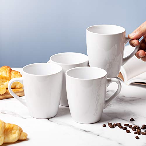 BTaT- White Coffee Mugs, Set of 4, 12oz, Coffee Mug Set, Christmas Coffee Mugs, Hot Chocolate Mugs, Ceramic Mugs, Large Mugs for Coffee, Set of Mugs, Hot Cocoa Mugs, Mug Sets, Mother's Day Gift